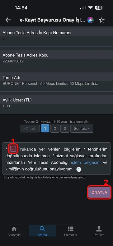 Başvuru Bilgileri Kontrolü